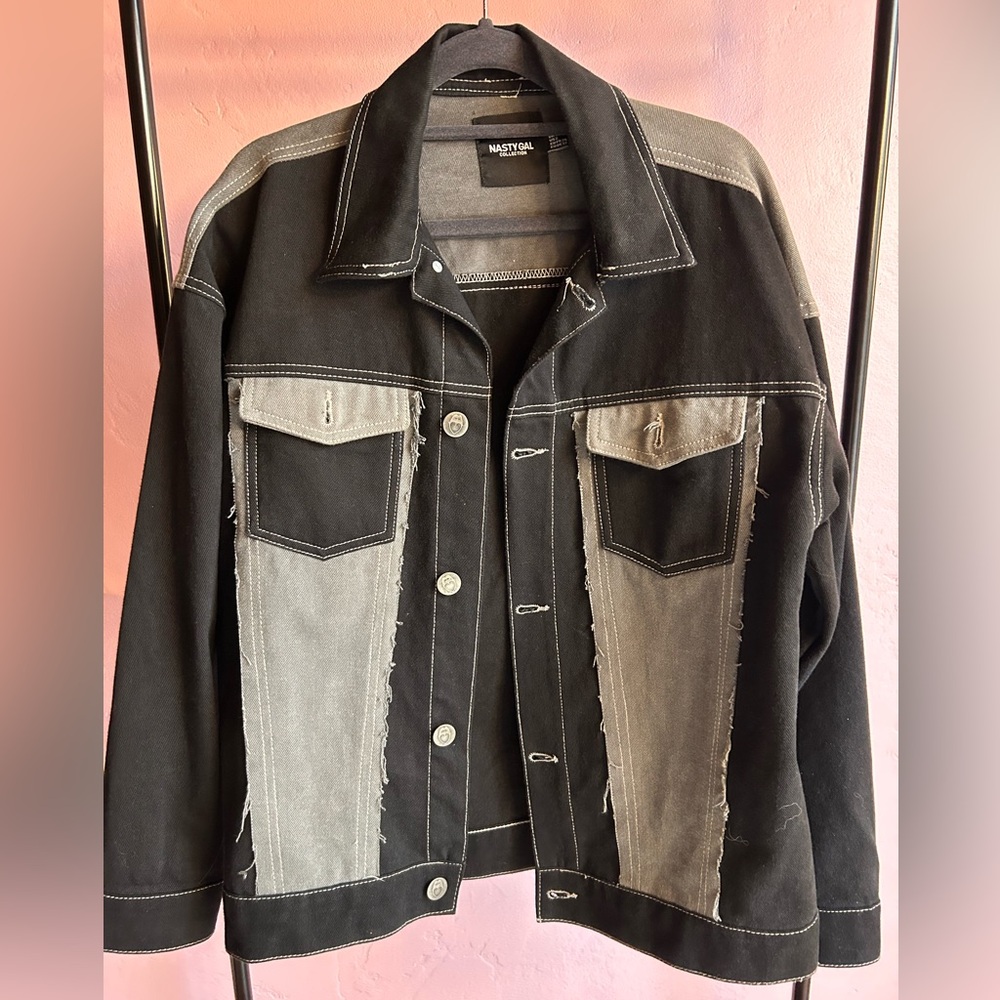 Nasty Gal colorblocked denim jacket
